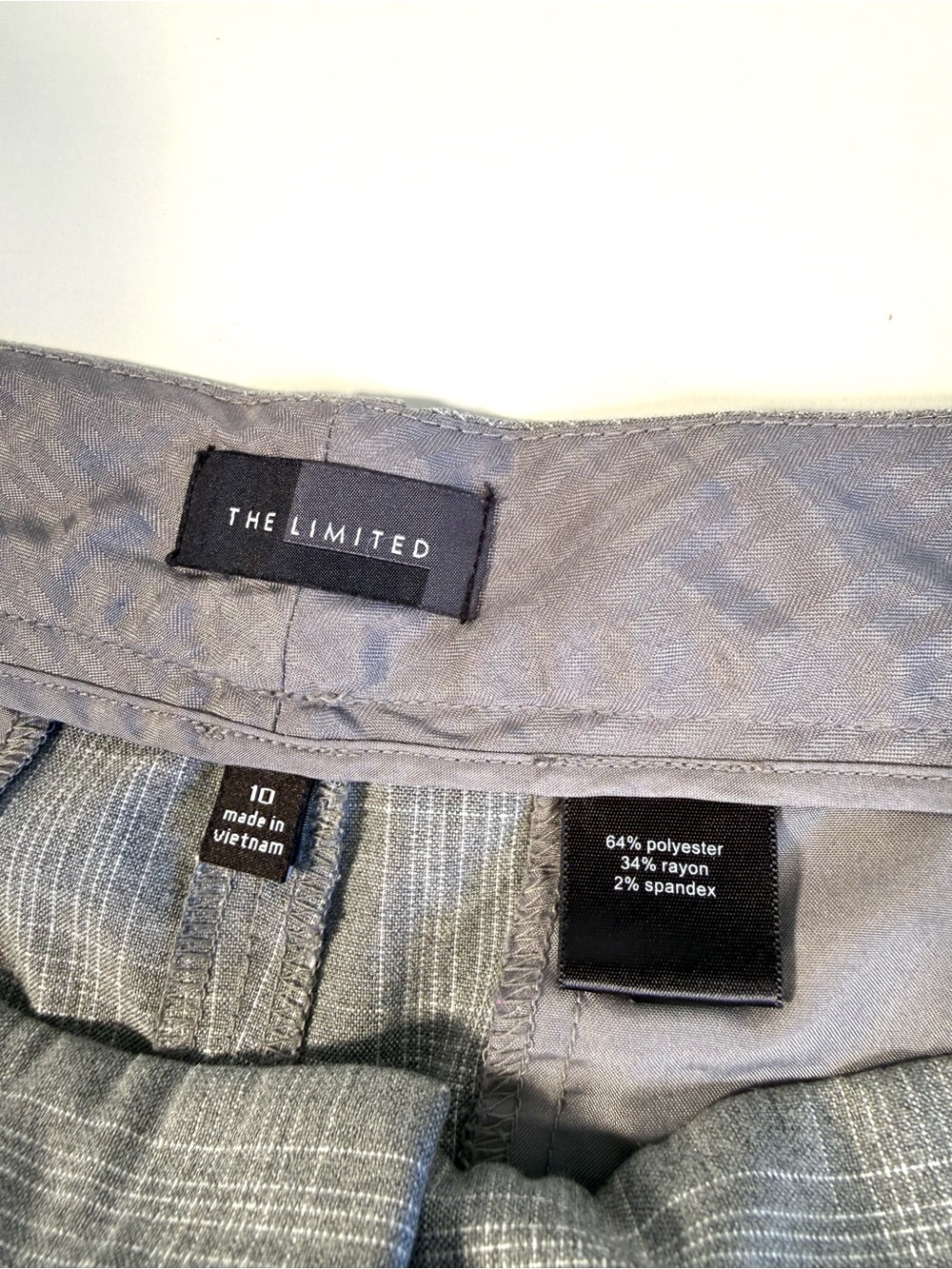 The Limited Grey Glen Plaid Wide Leg Trousers Dress Pants Career Workwear Sz 10 - Picture 5 of 9